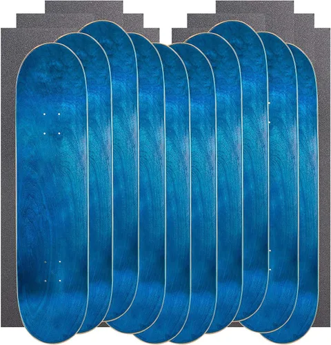 Vista 4 de Cal 7 Tablas de patineta en blanco con agarre, juego de 10