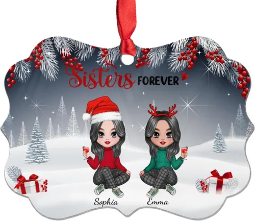 Vista 7 de Adorno de Bestie, Congrats On Being My Bettie You Lucky - Adorno de Navidad personalizado, regalos para alma gemela, árbol de Navidad colgante