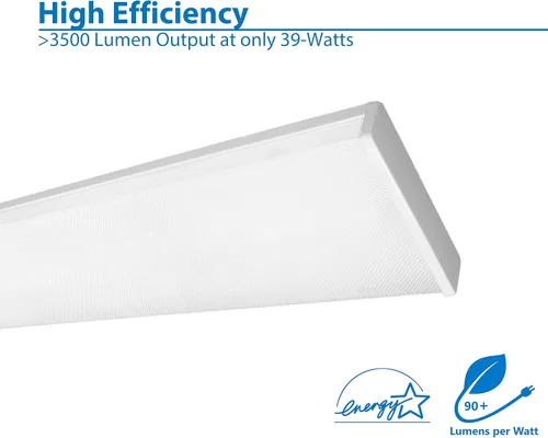 Vista 5 de NICOR Iluminación LED envolvente regulable de 4 pies con lente acrílica prismática en 4000K (ACW-20-4S-UNV-40K)