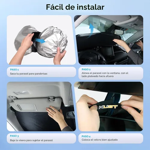 Vista 6 de KUST - Parasol plegable para parabrisas para Ram 1500 2011-2016 2017 2018, accesorio para ventana, protector de visor solar, bloquea los rayos UV