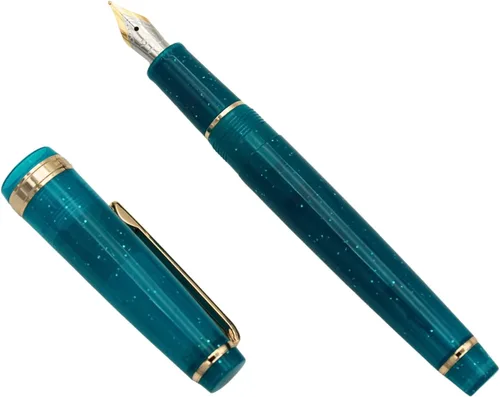 Vista 68 de 82 Pluma estilográfica - Barril de material acrílico, plumín extrafino de iridio con convertidor de tinta, pluma de escritura suave, diseño clásico