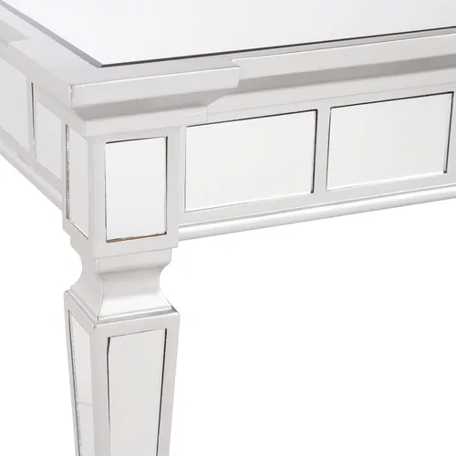 Vista 6 de SEI Furniture - Glenview Glam Mesa auxiliar cuadrada con espejo - Plata mate - Diseño de transición - Ideal para sala de estar, dormitorio (CK3632)