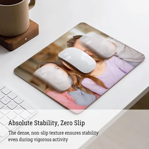 Vista 3 de Alfombrilla de mouse personalizada – Personalizada con tu logotipo de texto fotográfico, antideslizante, impermeable para juegos y computadora