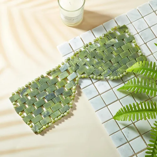 Vista 7 de SATINIOR - Máscara de Ojos de Piedra de Jade - Antifaz de Jade para Uso en Frío o Calor, Máscara Facial Verde para Dormir, Cubierta Relajante