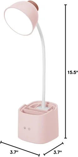 Vista 6 de Fantasee Lámpara LED de escritorio, 3 modos de iluminación, regulable al tacto, 9 de brillo, lámpara de mesa con batería recargable con soporte