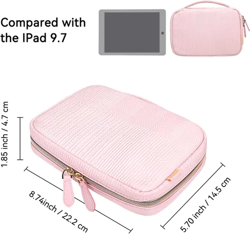 Vista 5 de Voova Estuche organizador de joyas de viaje, bolsa grande de almacenamiento de joyas para mujeres y niñas, bolsa portátil para collares, anillos