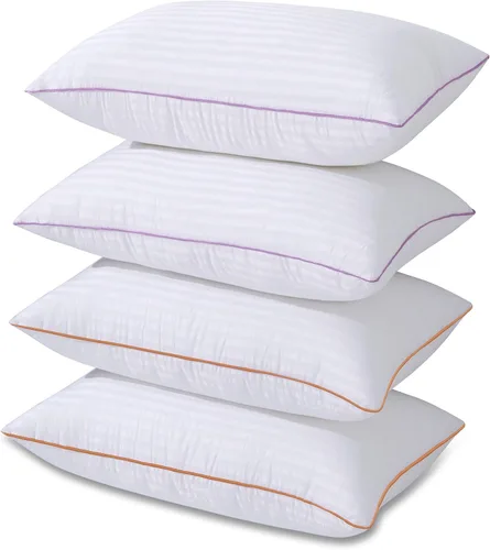 Vista 11 de VAINOC Juego de 2 almohadas de tamaño estándar, transpirables de la colección de hotel para dormir, relleno de microfibra alternativa de plumón