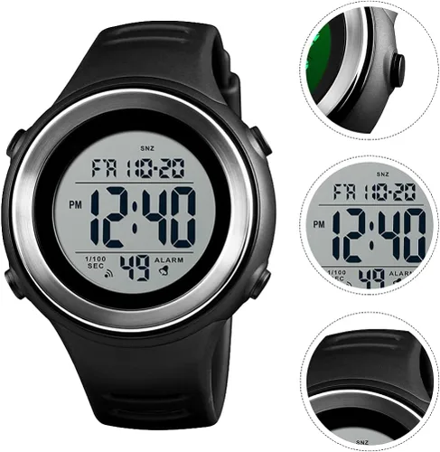 Vista 8 de Hemobllo Reloj electrónico luminoso simple del estudiante del reloj digital del reloj del deporte impermeable