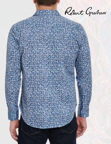 Vista 4 de Robert Graham Camisa de manga larga con botones Labyrinth Woven, para hombre