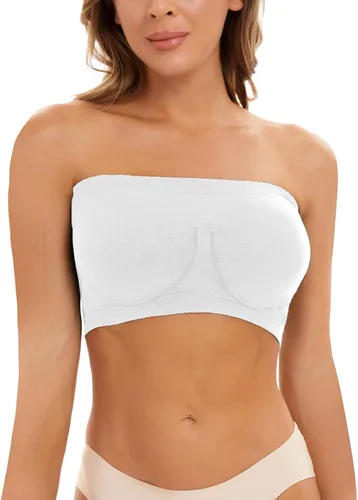 Vista 5 de Sujetador sin tirantes para mujer y mujer, brasier bandeau acolchado, sin tirantes, brasier sin costuras, brasier bandeau con parte superior, 3