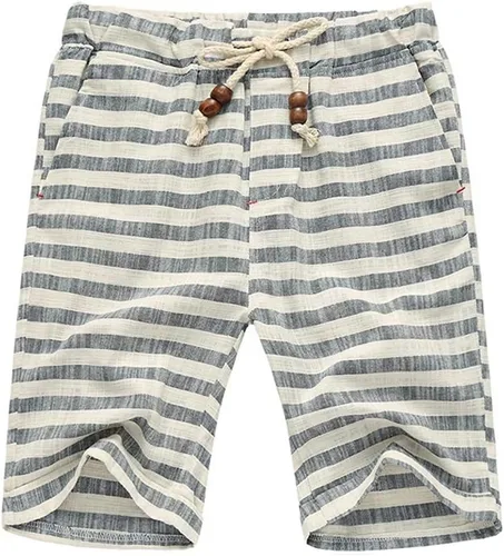 Vista 3 de sandbank Pantalones cortos de playa de lino con cordón para hombre