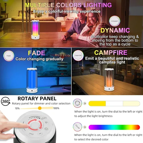 Vista 3 de LUXSWAY Lámpara de mesa con control remoto, regulable al lado de la lámpara para dormitorios, lámpara de escritorio enchufable con ajuste