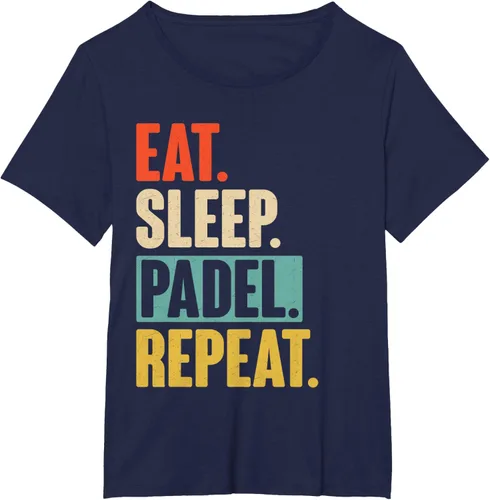 Vista 21 de Eat Sleep Padel Repeat - Camiseta de pádel retro vintage, Negro
