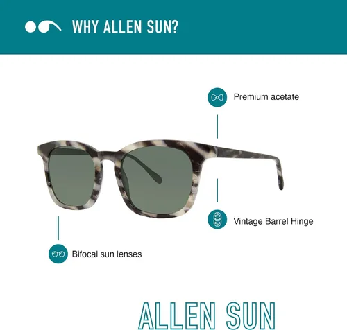 Vista 2 de Scojo New York Gafas de lectura ALLEN SUN Hecho a mano de acetato premium