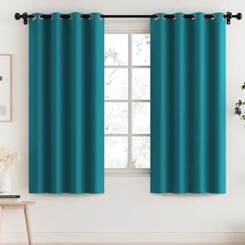 Vista 125 de H.VERSAILTEX Cortinas 100% de opacidad para dormitorio, con aislamiento térmico, cortinas opacas de 63 pulgadas de largo, cortinas de bloqueo