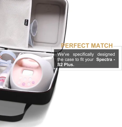 Vista 4 de LTGEM - Funda de viaje para extractor de leche eléctrico Spectra Baby USA S1 Plus / S2 Plus Premier (negro y azul)