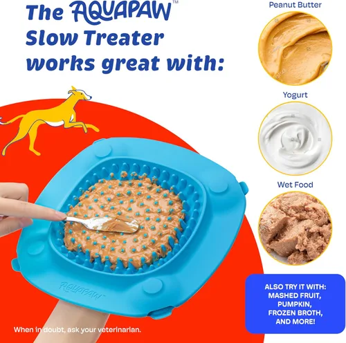 Vista 7 de Aquapaw Alfombrilla de silicona para lamer perros – Almohadilla de alimentación lenta con ventosa – Ayuda calmante para el tiempo del baño y aseo