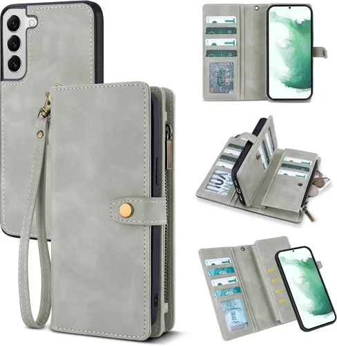 Vista 22 de TwoHead - Funda tipo cartera para Samsung Galaxy S22, 11 tarjeteros, color negro Sueño Negro