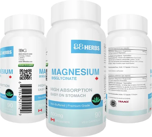 Vista 5 de Bisglicinato de magnesio – Máxima absorción – Grado premium – Sin rellenos – No tamponado – 90 cápsulas vegetales – 500 mg de bisglicinato