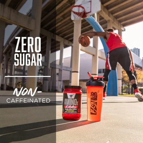 Vista 4 de BSN Amino X EAAs, Recuperación Muscular y Resistencia, 10g de Aminoácidos Esenciales, 5g de BCAAs, Sin Azúcar, Libre de Cafeína, Jugo de Selva, 0.37
