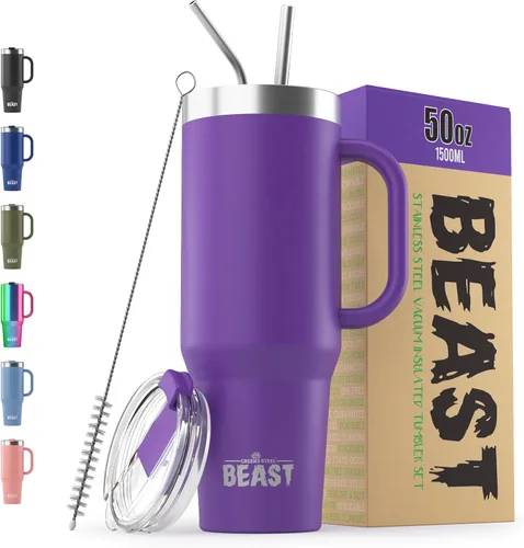 Vista 19 de Beast Vaso de 10 oz de Acero Inoxidable con Aislamiento al Vacío para Café y Hielo de Doble Pared Termo de Viaje (Blanco Ártico)