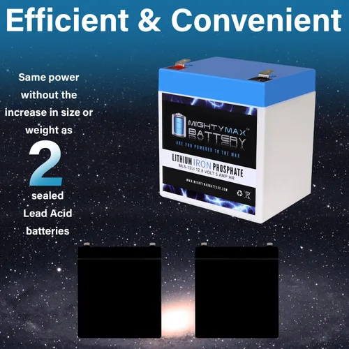 Vista 6 de Batería de repuesto de litio de 12V 5AH compatible con Power Sonic PS-1250