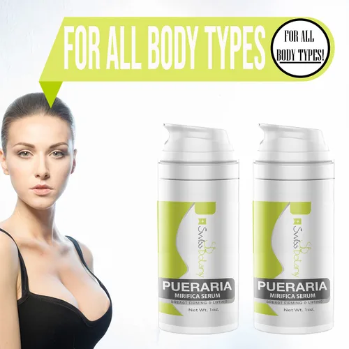 Vista 6 de Swiss Botany Pueraria Mirifica Serum para mejorar los senos – Crema natural reafirmante y levantadora de senos para mujeres y hombres 2 x 1 oz