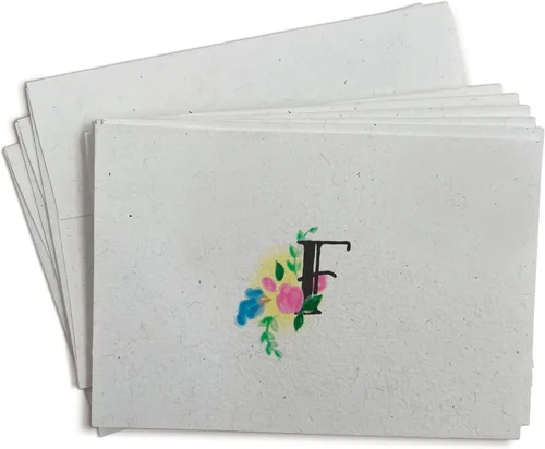 Vista 23 de Sugartown Greetings Tarjetas de notas con monograma floral - 24 tarjetas de notas de papelería con sobres (letra A)