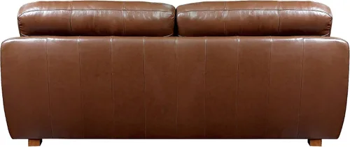 Vista 5 de Sunset Trading Jayson - Sofá de cuero de grano superior de 89 pulgadas de ancho Sofá de asiento profundo marrón castaño