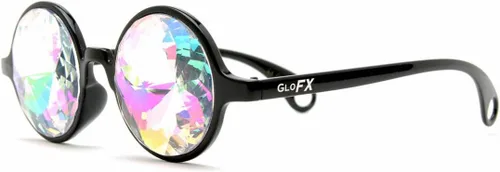 Vista 2 de Gafas negras con efecto caleidoscopio GloFX, difracción prisma arcoiris