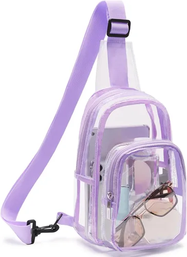 Vista 15 de TINYAT T9060 - Bolso bandolera transparente aprobado para estadios, bolso cruzado casual en el pecho para hombres y mujeres, T9060