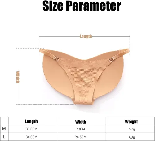 Vista 2 de Bragas con levantamiento de glúteos para mujer, ropa interior acolchada sin costuras, almohadillas para la cadera, moldeadoras para levantar