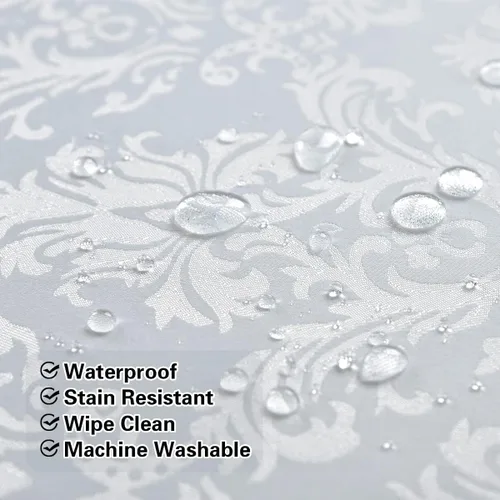 Vista 5 de SASTYBALE Servilletas de tela blanca de 20 x 20 pulgadas, juego de 4 servilletas de mesa de damasco de jacquard lavables para comedor, fiesta, boda