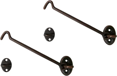 Vista 13 de QCAA Pestillo y ojal de latón resistente para puerta, 4 pulgadas, cobre antiguo, fabricado en Taiwán, 1 paquete