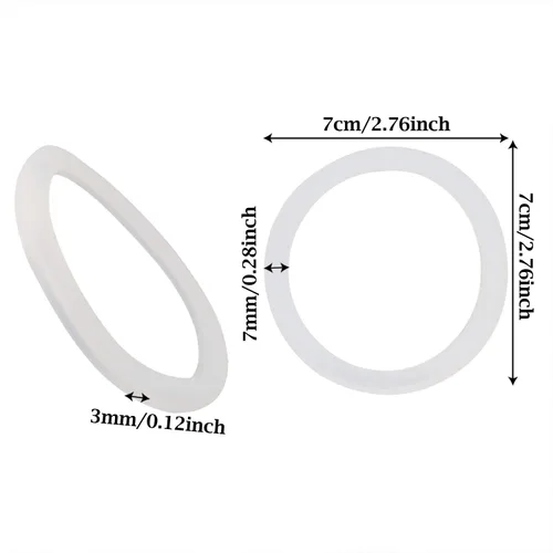 Vista 2 de Honbay 12 anillos de sellado de silicona reutilizables a prueba de fugas, reemplazo para tapas de tarros Mason (boca regular, 2.77 pulgadas)