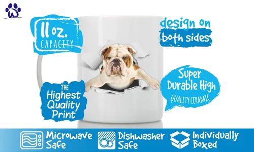 Vista 3 de Lindest British Bulldog - Taza de café divertida de cerámica, regalo perfecto para amantes de los perros, bonita taza de café novedosa, gran