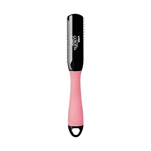 Vista 8 de KISS Colors & Care Mini cepillo antideslizante ajustable para niños, color rosa, suave, suave y elegante, resultados sin nudos, menos roturas