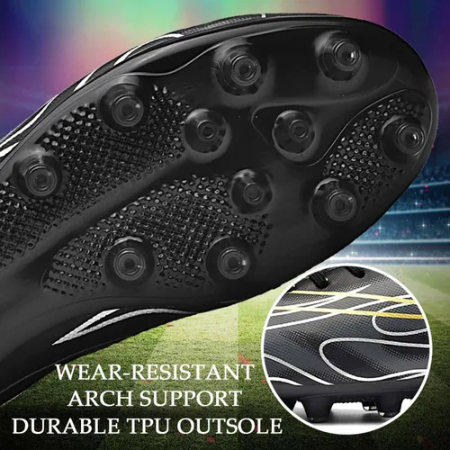 Vista 5 de HESBITEUL Zapatos de fútbol cómodos para hombre, para exteriores, interiores, para niños, para estudiantes de fútbol, zapatos deportivos de alta