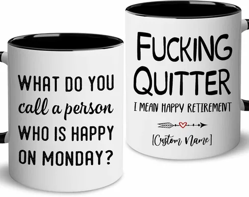Vista 11 de WHIDOBE Regalos de jubilación personalizados para mujeres y hombres, taza de feliz jubilación, regalo de jubilación personalizado, divertidos