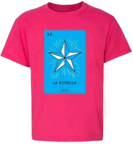 Vista 14 de Pop Threads La Estrella Star Loteria Card Mexican Bingo - Camiseta para niños y niñas Camiseta de manga larga Negro
