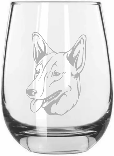 Vista 28 de Shar Pei (chino) - Vaso de vino sin tallo grabado para perro, 15.25 onzas