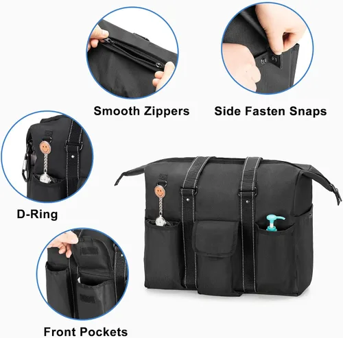 Vista 9 de Damero Bolsa de enfermera con funda para laptop para el trabajo y el cuidado del hogar, estudiantes de medicina