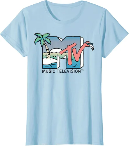 Vista 3 de MTV Camiseta con logotipo de flamenco de Beach Island Blanco