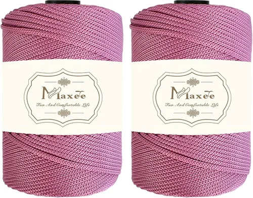 Vista 88 de Cordón de macramé de poliéster de alta calidad de 0.118 in × 218 yardas, 0.118 in, 100% polipropileno, ideal para ganchillo, ganchos de pared