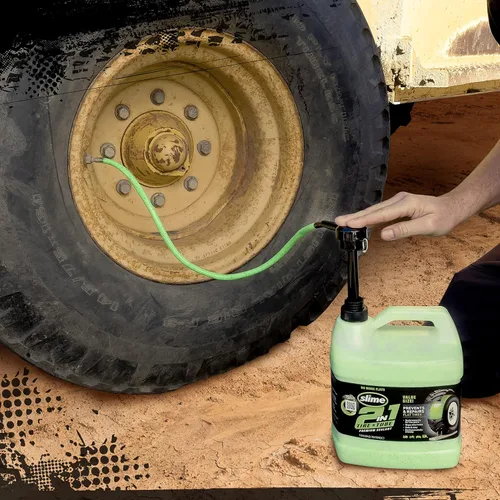 Vista 2 de Slime 10207 Sellador de reparación de pinchazos 2 en 1 para neumáticos y tubos, 2 en 1, premium, prevención y reparación, adecuado para todos