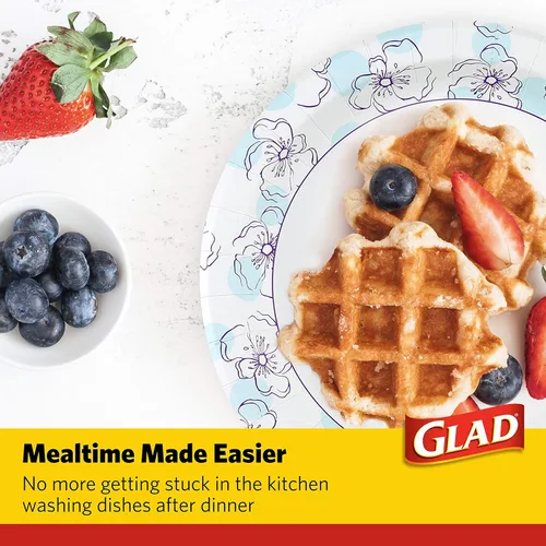 Vista 5 de Glad - Platos de papel desechables cuadrados para todas las ocasiones