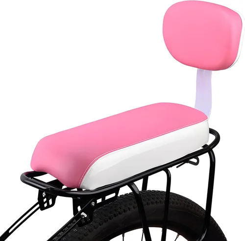 Vista 11 de Asiento de bicicleta para niños, cojín de bicicleta de montaña de piel sintética con respaldo