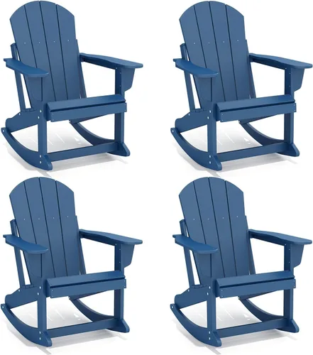 Vista 19 de GREENVINES Adirondack - Juego de 2 mecedoras para exteriores, HDPE, color Agua