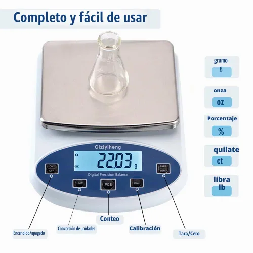 Vista 4 de Balanza de laboratorio Balanza electrónica 176.37 oz x 0.00 oz laboratorio de alta precisión Balanza analítica digital Escala de gramo 0.00 oz