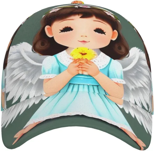 Vista 9 de Cute Little Angel Trendy Trucker Hats - Versatile Adjustable Baseball Caps with - Breathable, Lightweight, Durable and Sun-Protecting Black